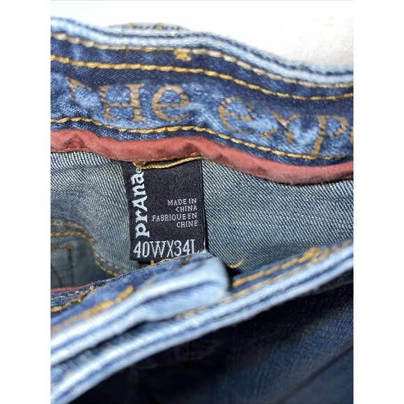 Prana Men’s Straight Jeans Size 40x34 Blue Western Rodeo Cowboy Zip Fly Rise 12 - Picture 2 of 12